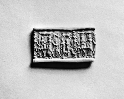 Cylinder Seal with a Two-Humped Camel Carrying a Divine Couple by Syrian